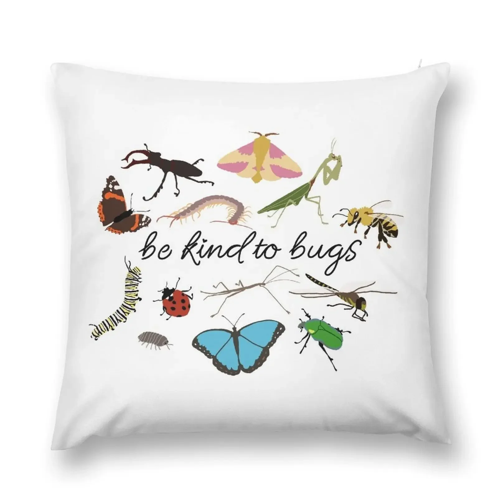 

be kind to bugs Throw Pillow Bed pillowcases Decorative Pillow Covers For Sofa Pillows Aesthetic Marble Cushion Cover pillow