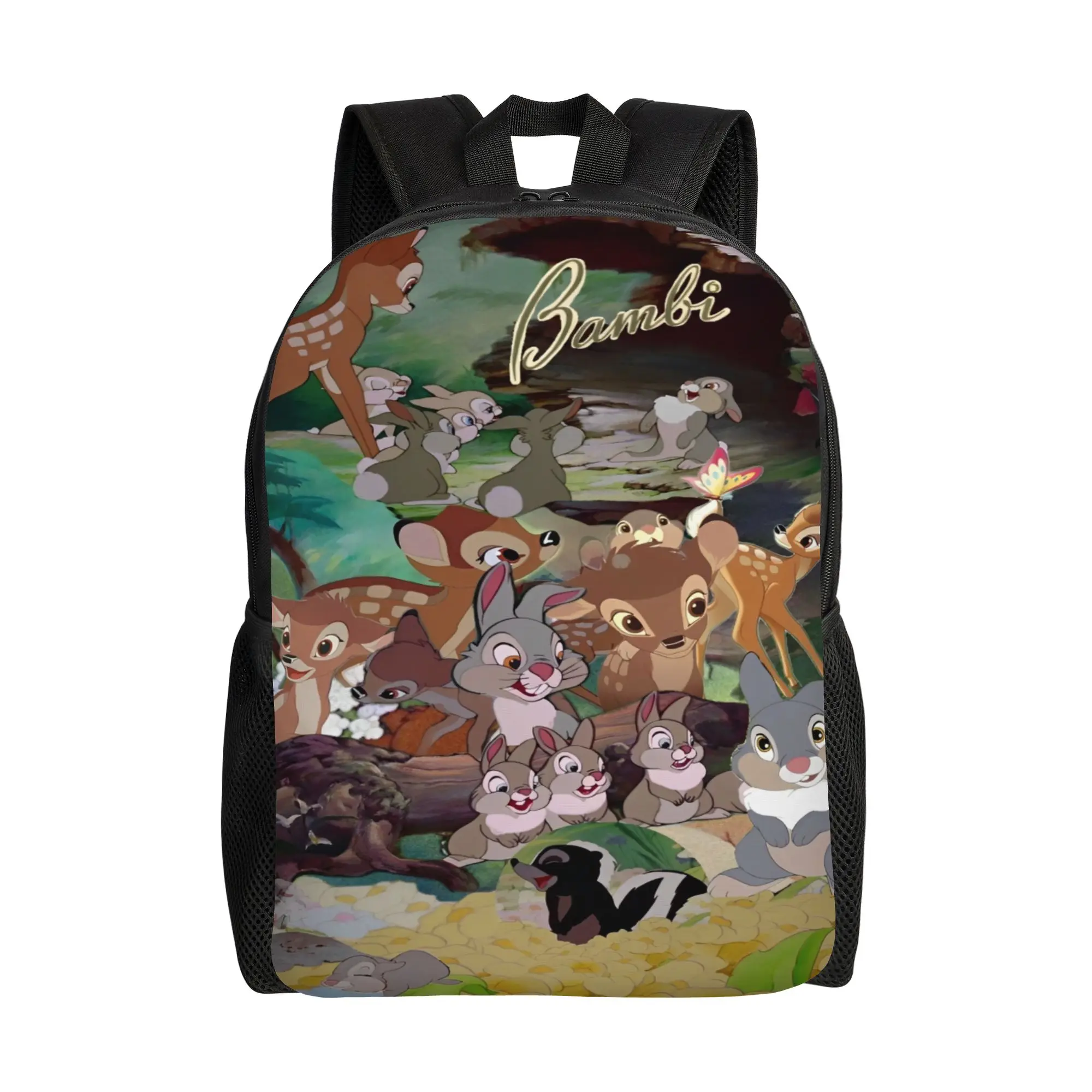 

Рюкзак с изображением Бэмби из мультфильма, уличный рюкзак для подростков, школьные сумки с дизайнерским узором, эстетичный рюкзак
