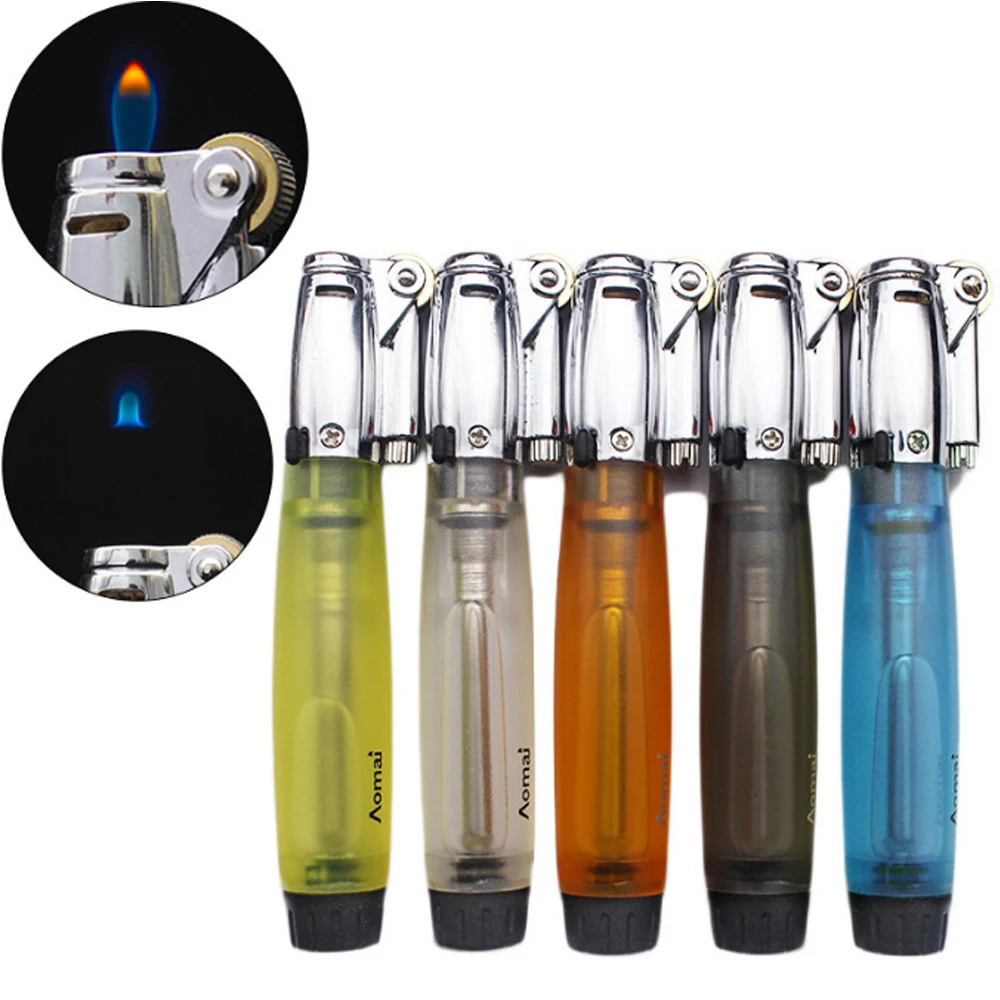 Portable Grinding Wheel Open Flame Lighter Floating Flame Butane Lighter Cigarette Burner Men's Gift