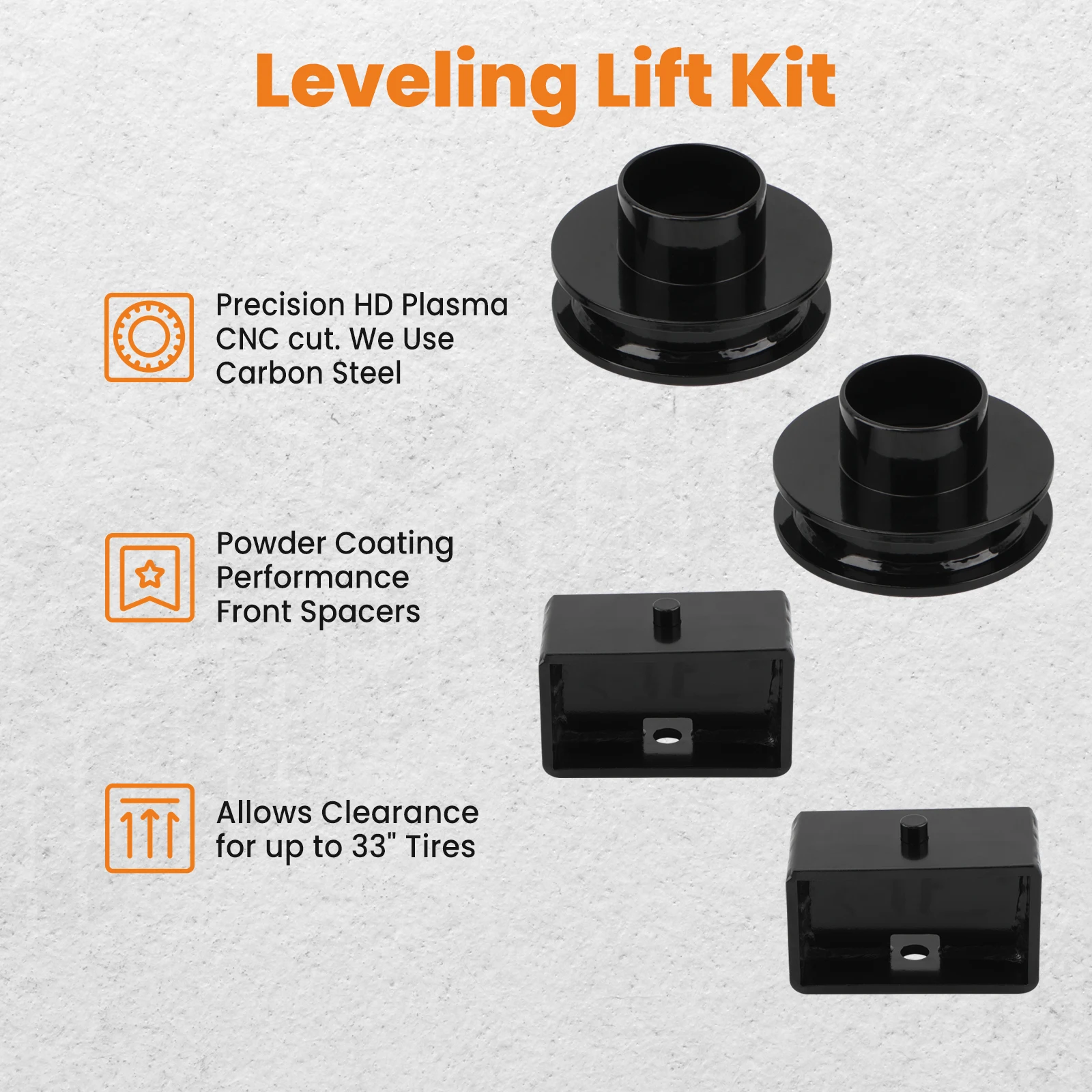 

3" Front & 3" Rear Lift Level Kit for Dodge Ram 1500 2WD 1994-2013 Powder Coated