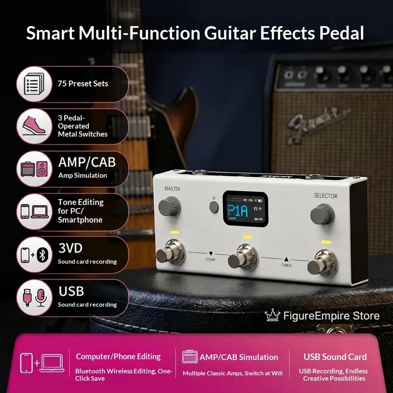 Mobile Creation Livtra Mosaic Multi Effects Processor Multifunctional Guitar Pedal For Practice Song Transcribe Drum Arrangement