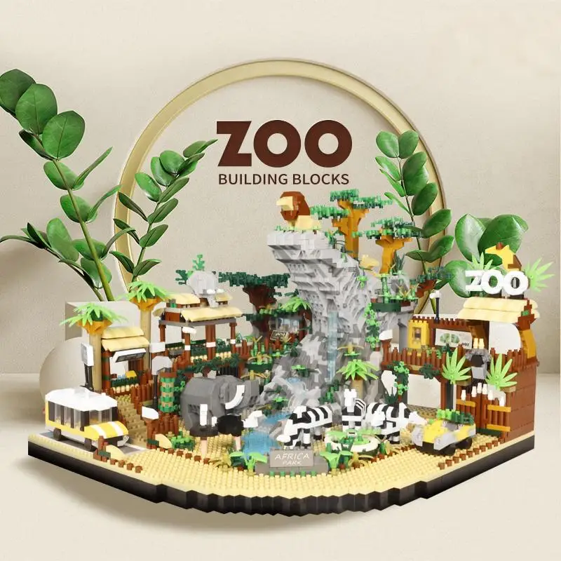 

OUZEY 4800+ PCS Desert Zoo Building Blocks, MOC Animals Park Model Bricks Set, Creative DIY Gift for Adults and Kids