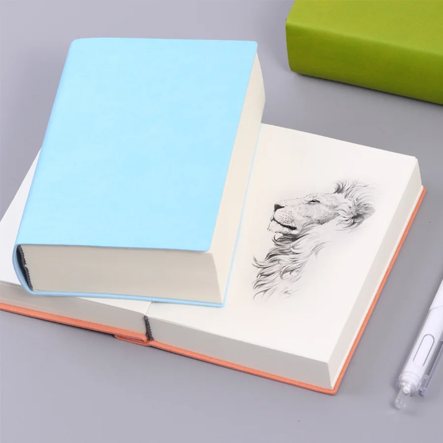 720 page blank inner notebook, soft synthetic leather surface, minimalist drawing book,ultra thick notebook, small and fresh DIY