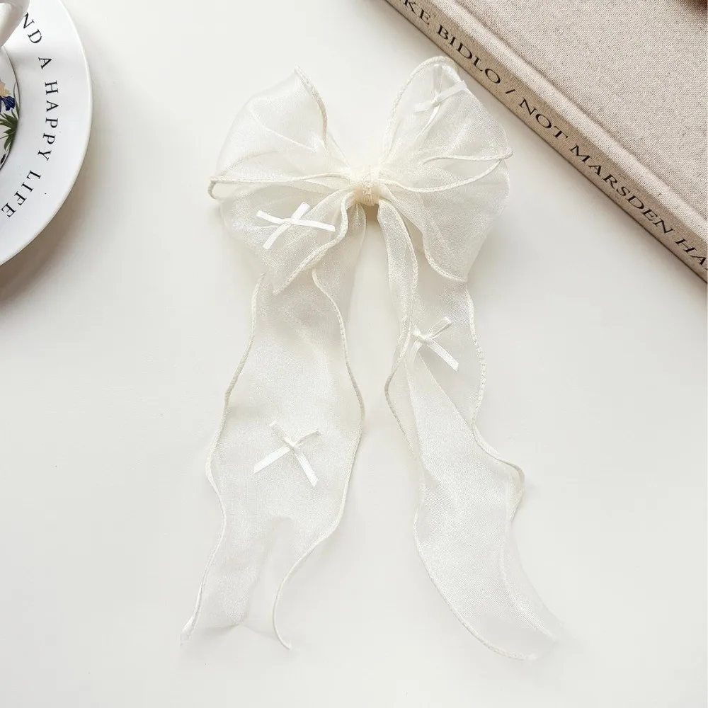 1 Pair French Headwear Long Tail Hair Clip Hair Accessories Lightweight Ribbon Hairpins French Style Chiffon Hair Accessories