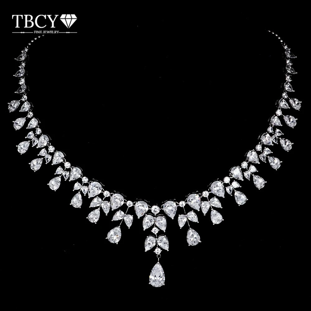 

TBCYD Waterdrop High Carbon Diamond Necklace Pendant for Women S925 Silver Diamond Neck Chain Charm Jewelry
