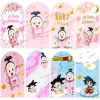Dragon Ball Z Baby Pan Goku Background Arch Girls Kids Birthday Party Backdrop Mi Baby Shower Pink Golden Banner Props Decor
