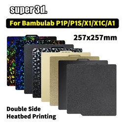 Bambulab Build Plate 257x257 Spring Steel Sheet PEI/PEO H1H PEY Bambulabs Sheet A1 X1C P1S Build Plate for 3D Printer Bamboo Lab