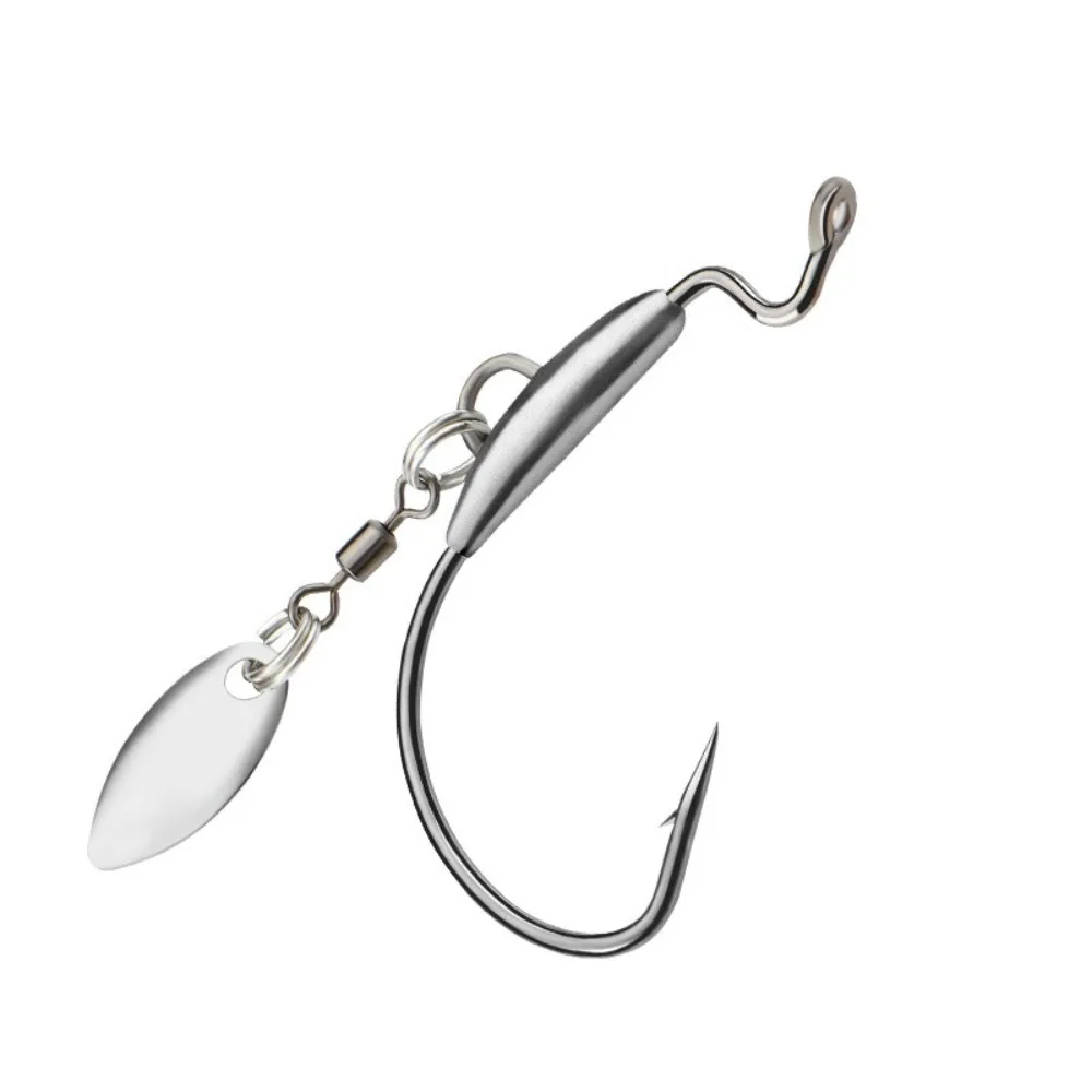 

Worm Hook Extra Wide Gap Weighted Swimbait Hooks With Blade Lead head EWG Hooks Metal Underspin Freshwater Pike Fishing