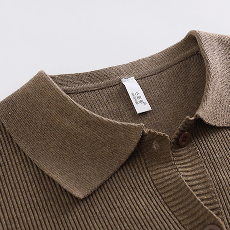 Autumn Men's Knit Polo Collar Shirt Jackets 2025 New Korean-Style Minimalist Hoodie for Men Premium Casual Knit Cardigan Jacket