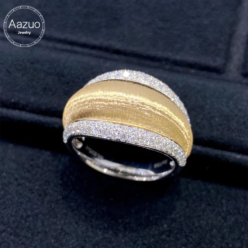 Kazuo Vintage Sieraden 18K Geel Gouden Sieraden Sets Echte Diamanten Mode Blad Ring Voor Vrouwen Engagement Wedding Party