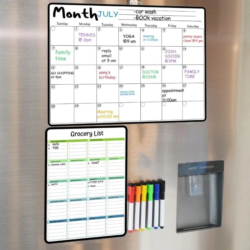 Monthly & Weekly Calendar Whiteboard for Refrigerators Dry Erases Calendar Dry Erases Board Whiteboard