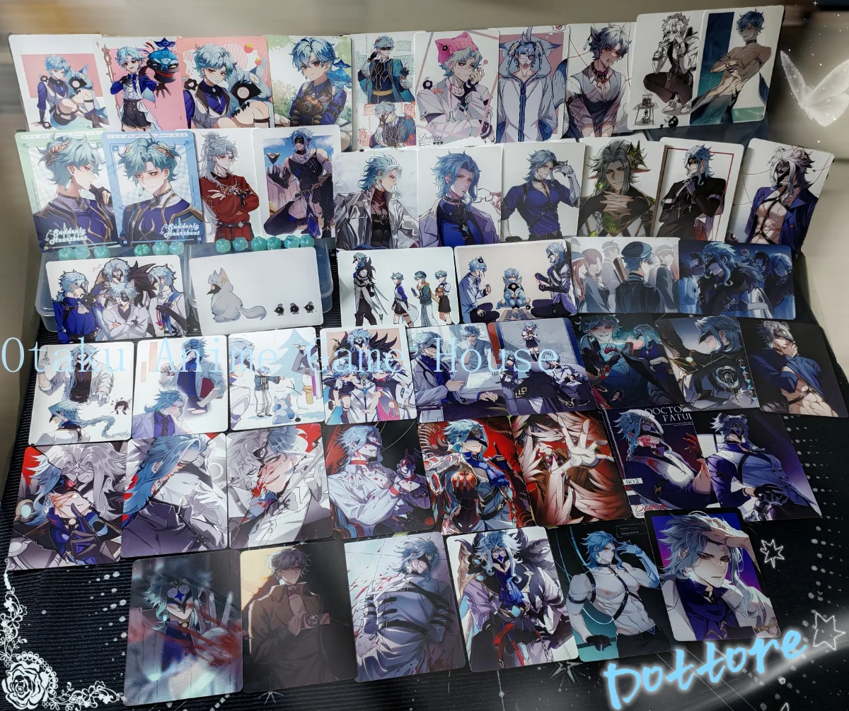 49pcs-genshin-impact-il-dottore-anime-flashcard-collection-poker-card-cartoon-photo-card-tin-badge-birthday-gift-cosplay-xmas
