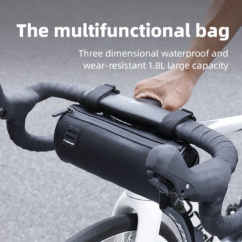 

Waterproof Bicycle Handlebar Bag Black Front Shoulder Strap for Road Mountain Cycling Bicycle Travel & Storage Bicycle Bag