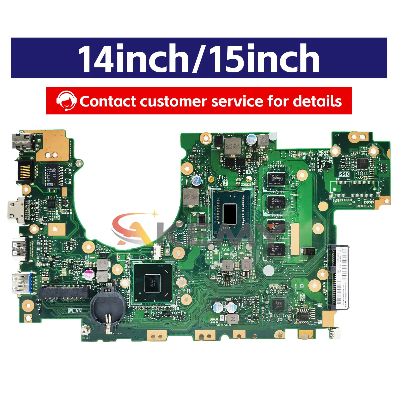 X402CA X502CA Laptop Motherboard For ASUS VivoBook X402C X502C F402CA F502CA Notebook Mainboard With I3 I5 I7 CPU 100% tests OK