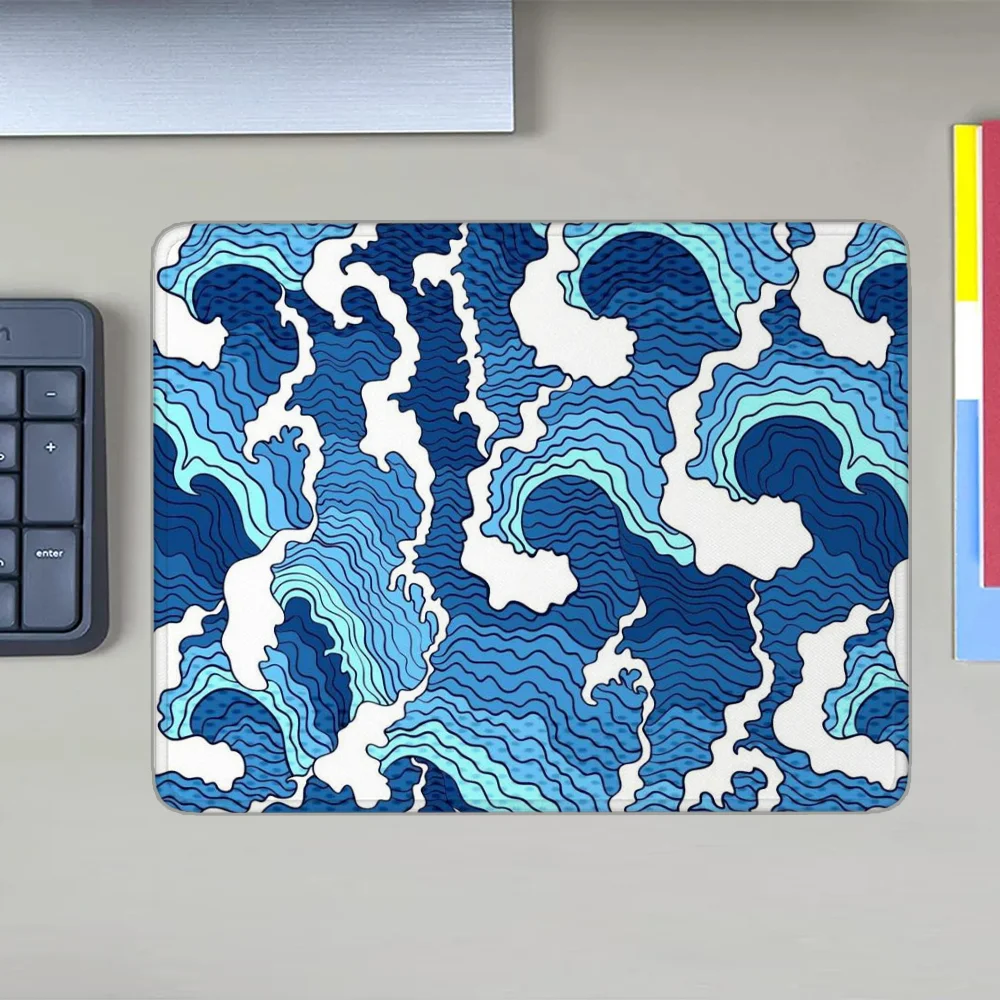 Mause Pad the Great Wave Desk Accessory Mouse Gamer Girl Rubber Mat Mousepad Company Pc Accessories Game Mats Gaming Anime Table