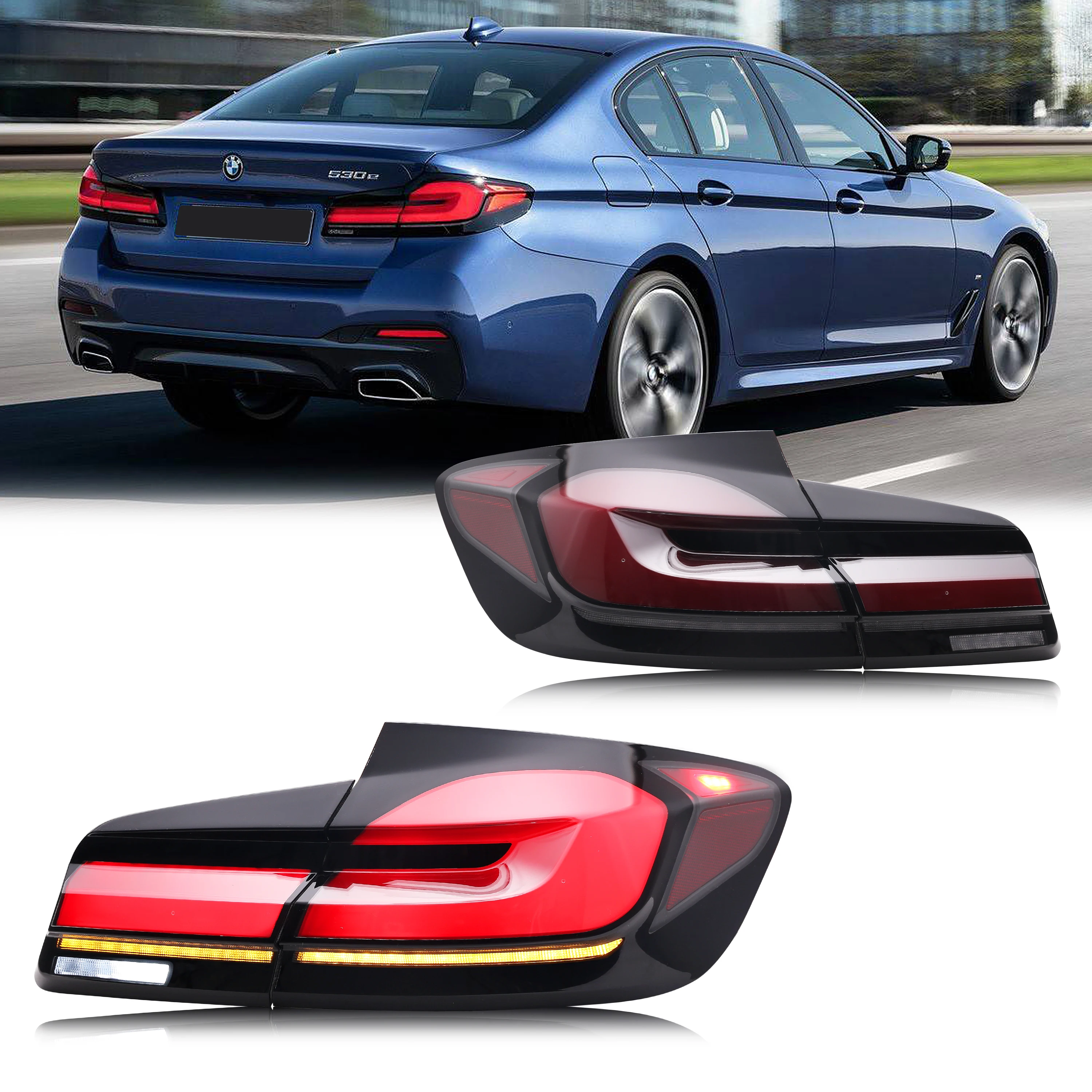 LED Tail Lights for BMW 5-Series 2011-2016 F10 M5 525 528 530 Dynamic Animation Sequential Turn Signal Rear Lamps Assembly