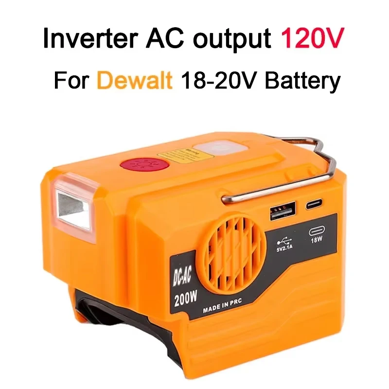 For Dewalt，Battery Power Supply Inverter DC 18-20V AC 120V/220V Dual USB Outdoor Camping Battery Adapter Power Tool Accessories