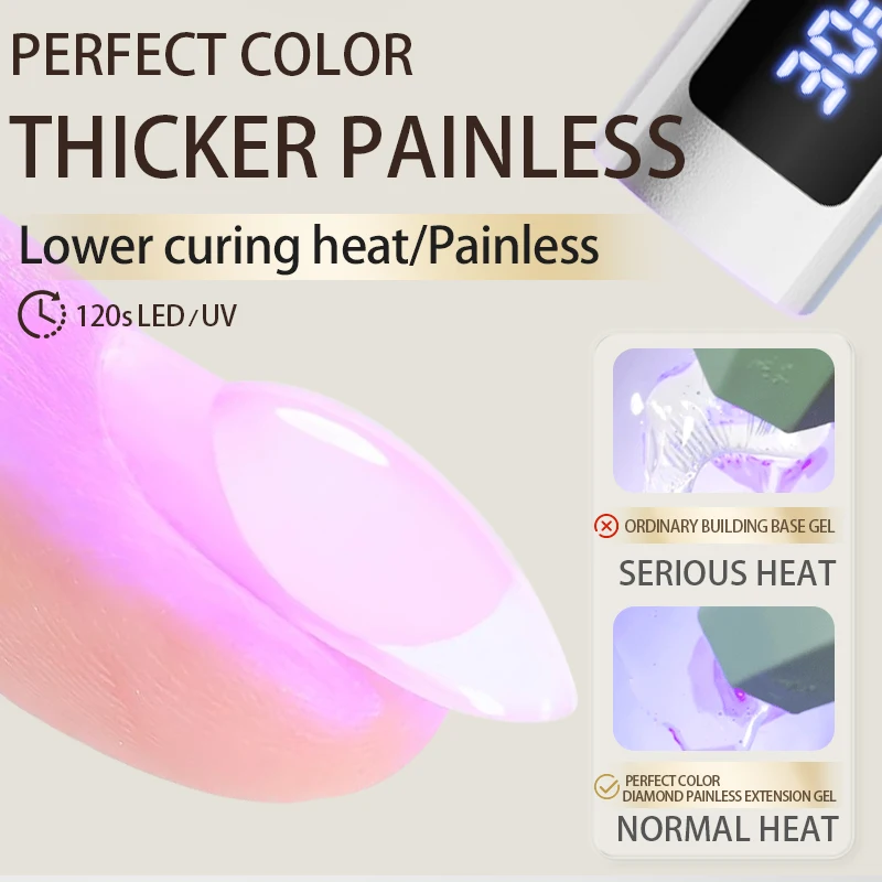 لون مثالي جيل للأظافر نظيفة 1 قطعة 20 جرام منشئ لتطويل الأظافر هلام طلاء الأظافر غير مؤلم هلام تقوية هلام مسمار سماكة