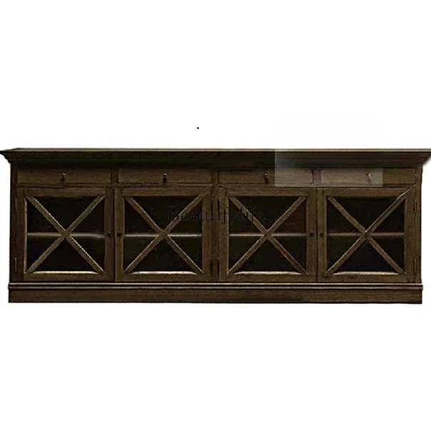 

1LXAmerican retro old solid wood living room TV cabinet