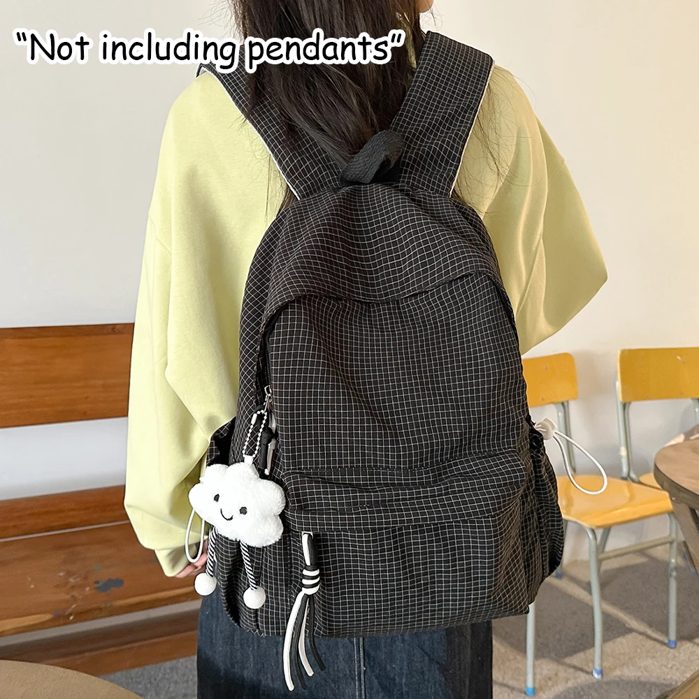 

Backpack, Women's Backpack, Checkered High Aesthetic, Simple and Versatile, Instagram Style, Large Capacity Backpack, Backpack