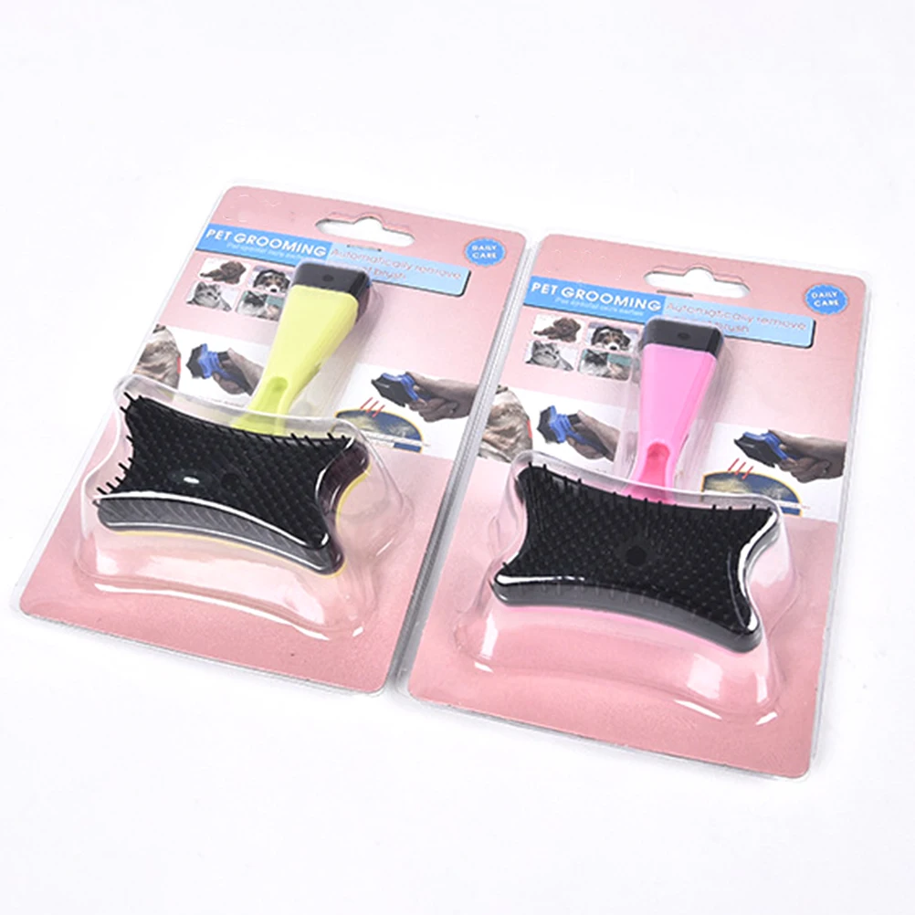 

2Pcs Dog Cleaning Comb Pet Grooming Tool Removes Loose Hair Tangles Dander Ergonomic Handle for Easy Grooming Cat and Dog Comb