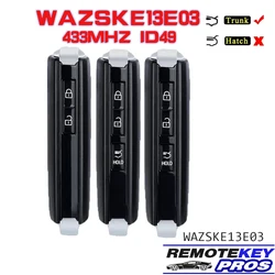 DIYKEY WAZSKE13E03, SKE13E-03 inteligentny klucz zdalny 433 MHz ID49 Chip Fob Keyless dla Mazda 2019 2020 2021 2022 2023