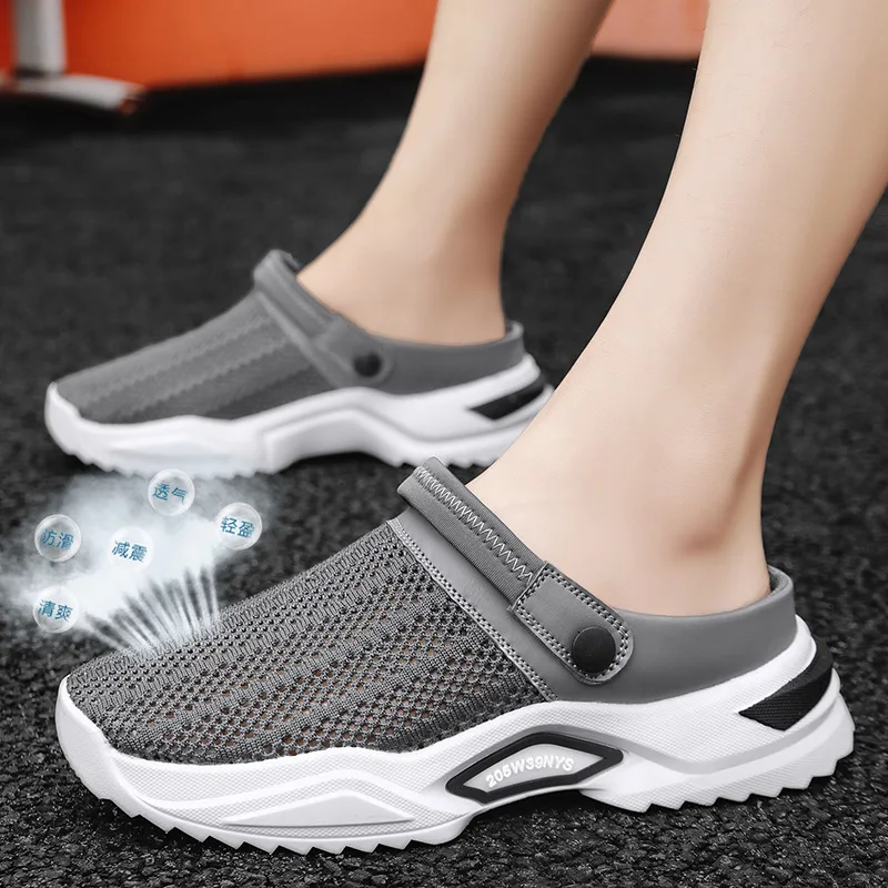 

Summer New Cool Slippers One Shoe Two Wear Men's Trendy Beach Shoes Hole Shoes Men's Sandals Breathable Bag Head Shoes