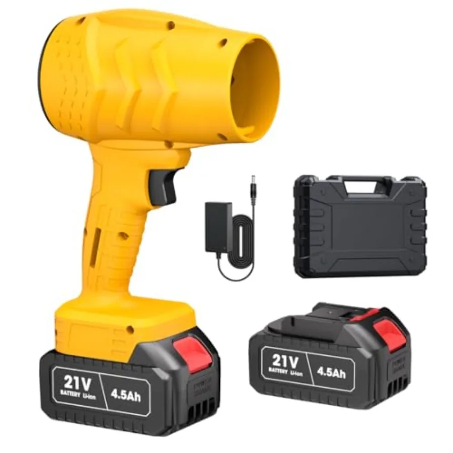 

Electric Mini Leaf Blower Powered Handheld Blower Leaf Adjustable Wind Speed Cordless 21V Battery Blower with 2 Rechargeable Ba