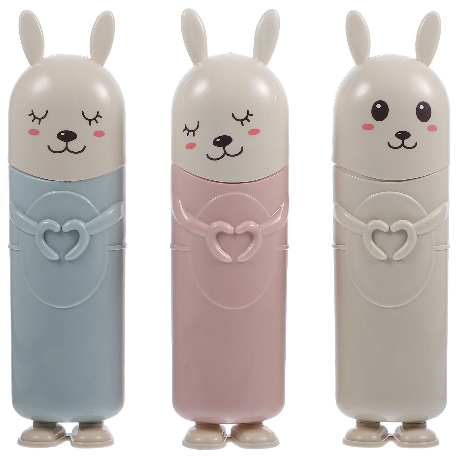 3pcs Toothbrush Cylinder Set Lovely Toothbrush Case For Travel Portable Dual Purpose Mouthwash Cup Storage Small Exquisite