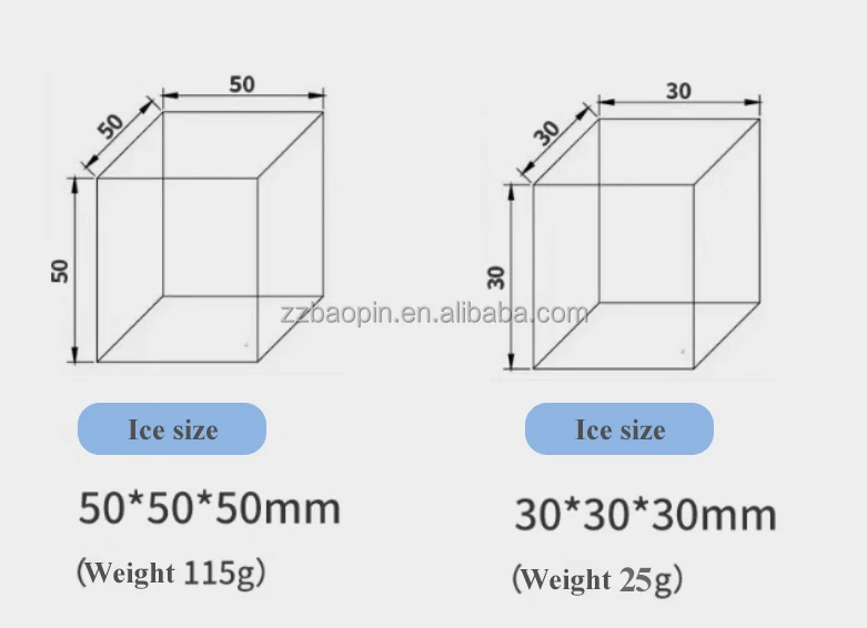 Factory Direct Commercial Cube Ice Maker 60Kg Large Capacity Under Counter Water Spray Type 220V Ice Machine