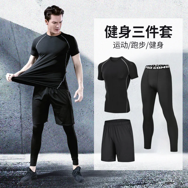 

Quick Dry New Leisure Men's Fitness Suit Running Training Sports Fitness Pants Suit Gym Wear Men Sportswear Tracksuit Men