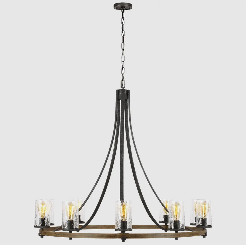 XZ Vintage Kitchen Hanging Lamp Metal Cage Lantern Candle Led Glass Sticks Bedside Led Black Chandelier Ceiling Pendant Lights