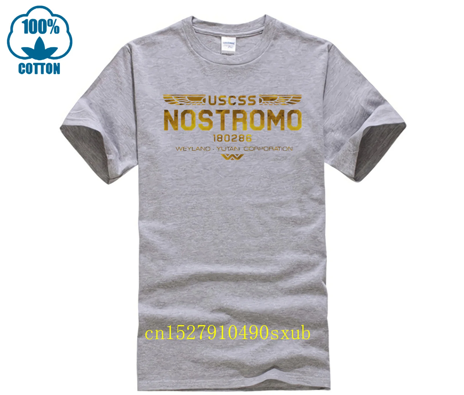 Uscss Nostromo 180286 t-Shirt men Prometheus Alien Weyland Yutani printed Tee Shirt adult summer T-Shirt t-shirts, Plus size