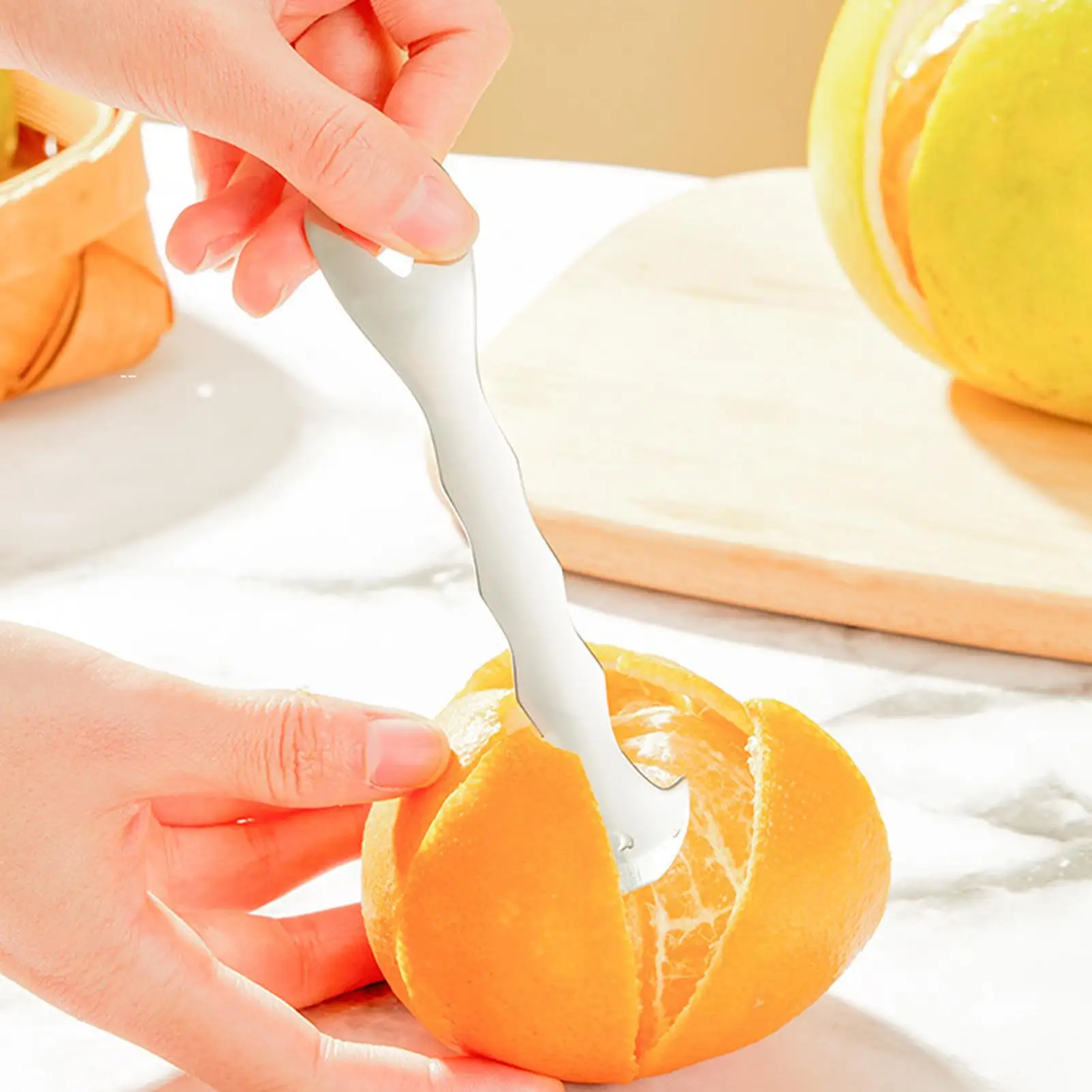 

Orange Cutter Orange Peeler For Cocktails Stainless Steel Portable Peeling For Home Kitchen Fruit Lemon Grapefruit Pomegranate