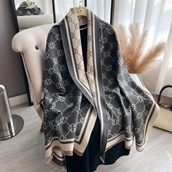 2024 New Winter Warm Cashmere Wraps Women Scarf Luxury Design Pashmina Thick Shawl Blanket Bufanda Foulard Travel Poncho Stoles