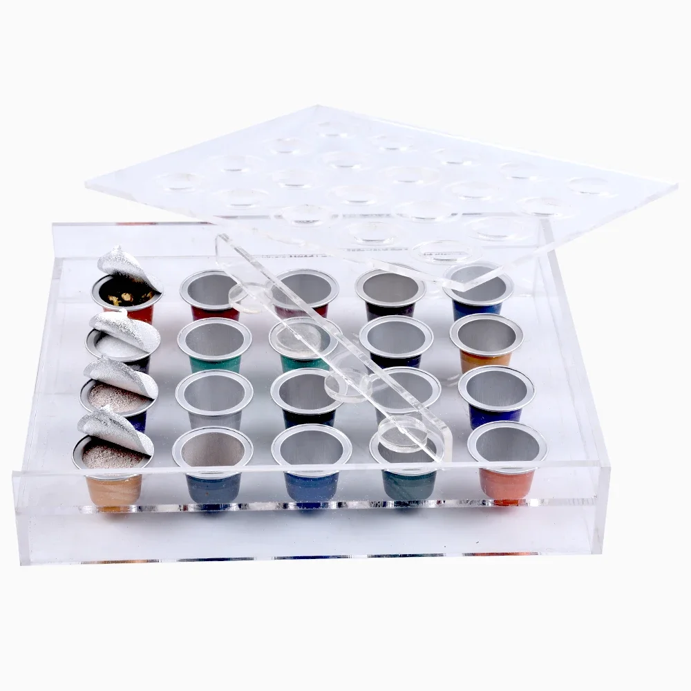 20 Holes Coffee Capsule Powder Hand Filling Board Manual Tray Tool Transparent Acrylic Filler for Disposable Nespresso Empty Pod