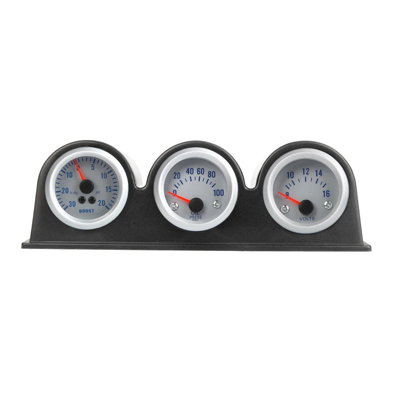 Triple Three Auto Car Gauge Meter Pod Holder Cup Mount Gauge Holder for Holding Three Automobile Gauges 2in/52mm Diameter