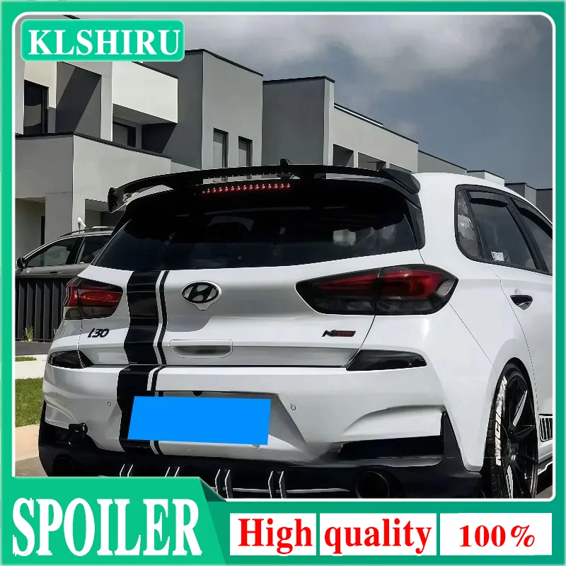 Für Hyundai I30 Spoiler ABS-Kunststoff Carbon-Optik Heckflügel Dach Heckklappe SUV Karosserie-Kit Zubehör 2013-2016 Modelle