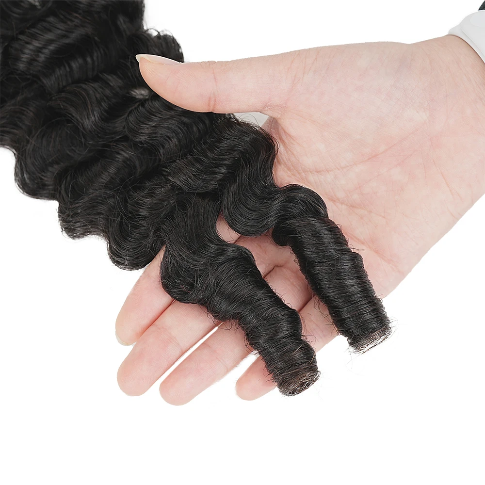 Cabelo Humano Cacheado Birmanês para Crochê, Extensões de Cabelo Cacheado Birmanês Pré-Separadas Sem Nós, Cabelo Humano Virgem 100% Cacheado Birmanês
