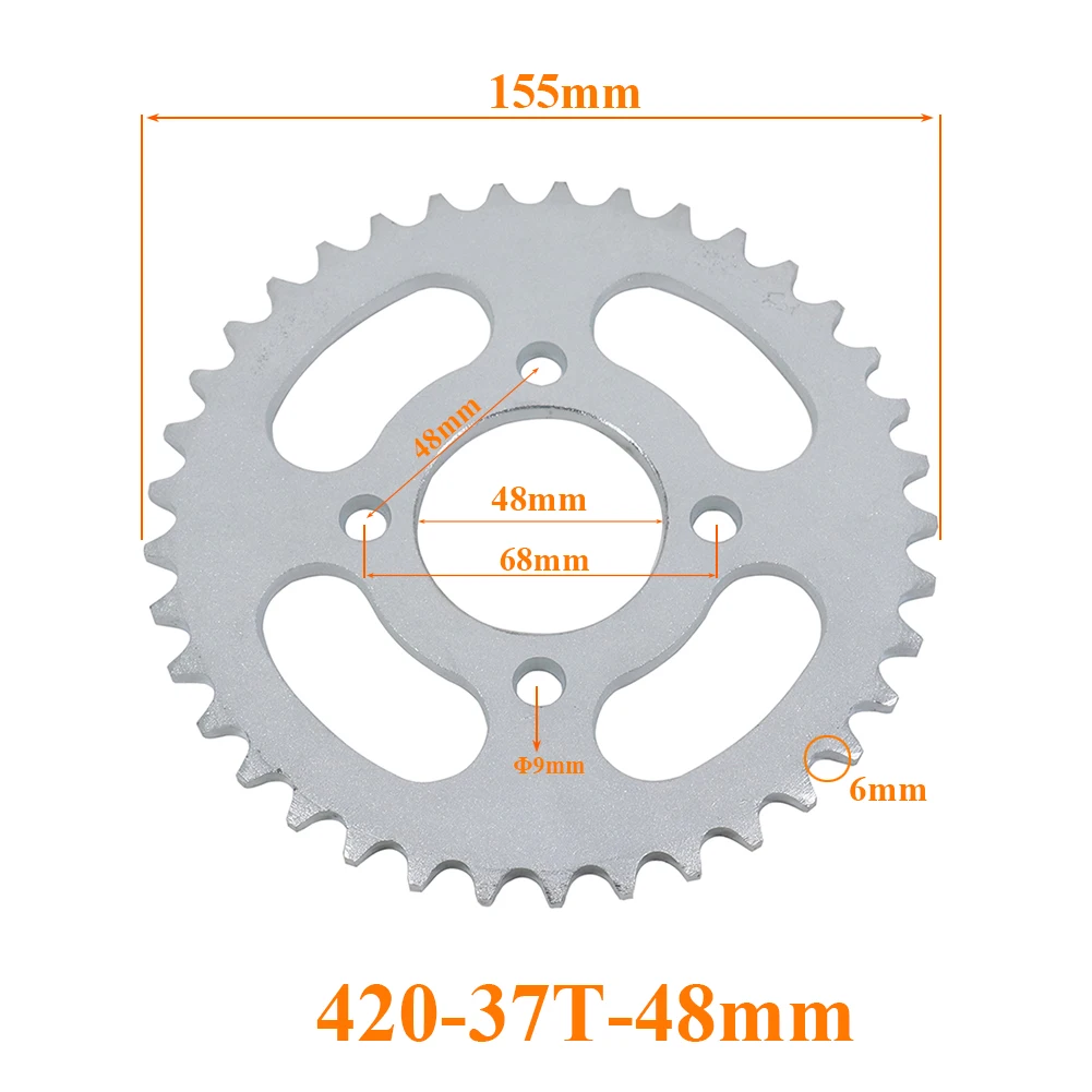 420 Chains 37T/41T/42T/48T/50T/60T Teeth Motorcycle Chain Sprockets Rear Back Sprocket Cog For 110cc 125cc 140cc Dirt Pit Bike