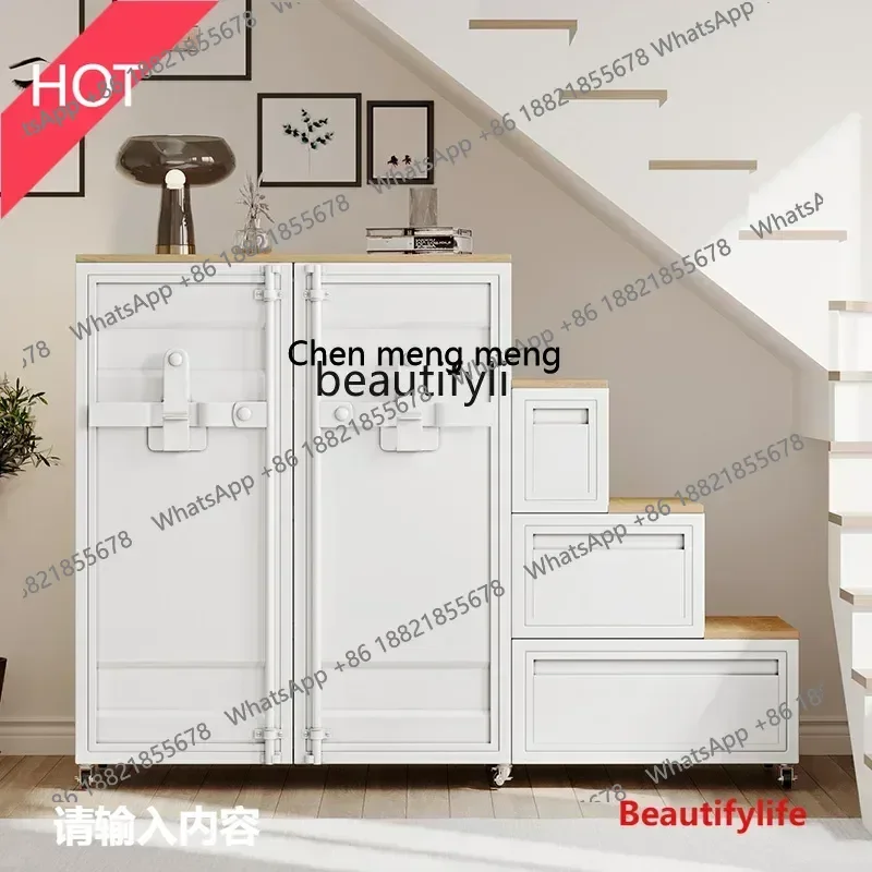 

ss 8617 Nordic light luxury household ladder cabinet storage rack multi-functional stairwell movable
