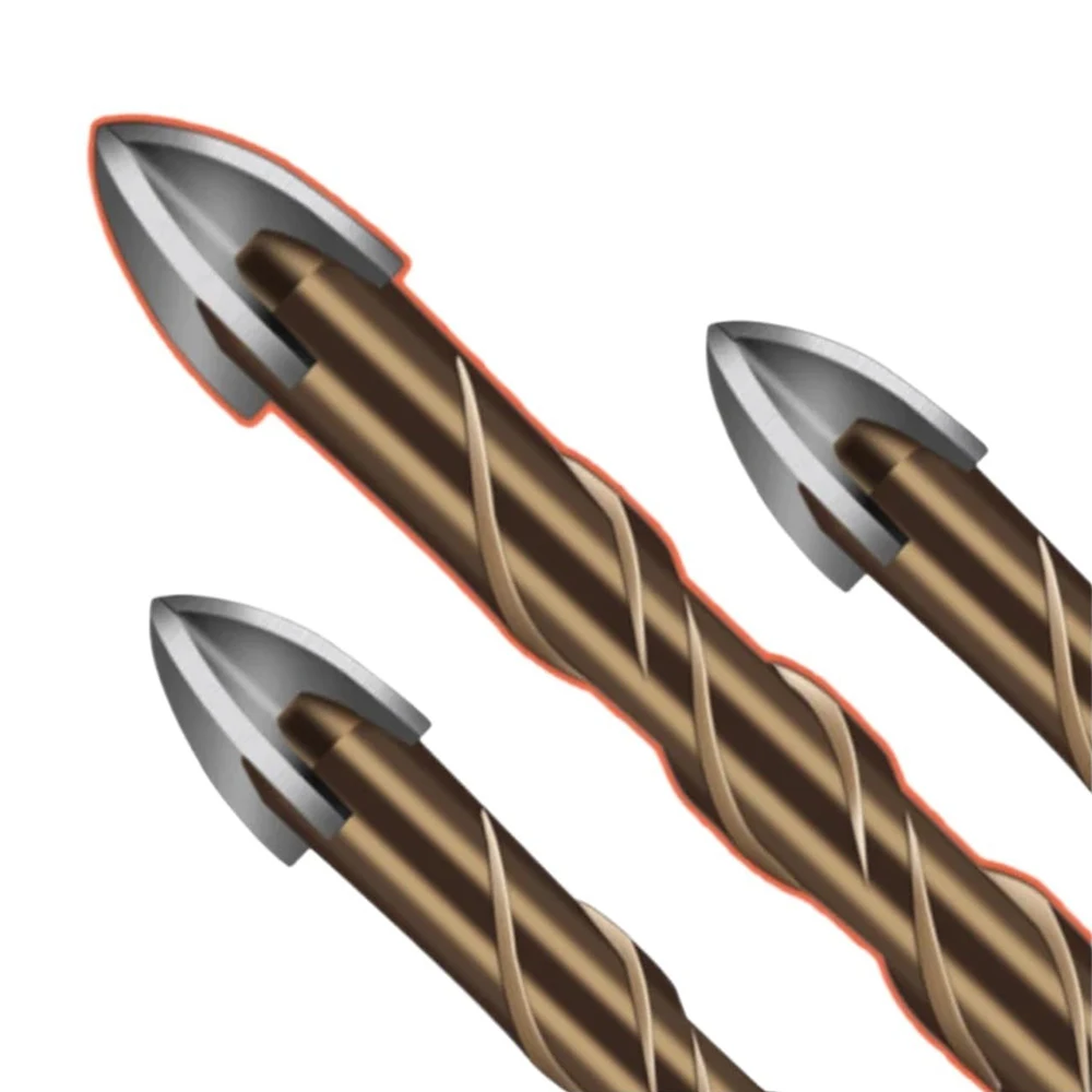 Zestaw wierteł krzyżowych spiralnych ze stopu z chwytem sześciokątnym 6,35 mm do płytek/ścian z cegły/betonu/szkła/keramiki/drewna/aluminium/plastiku