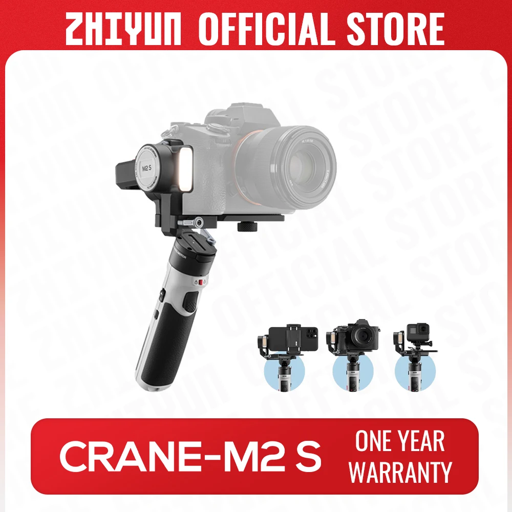 ZHIYUN Official CRANE M2S 3-Axis Mirrorless Cameras Gimbal Handheld Stabilizer for Sony Canon Action Compact Camera iPhone 14