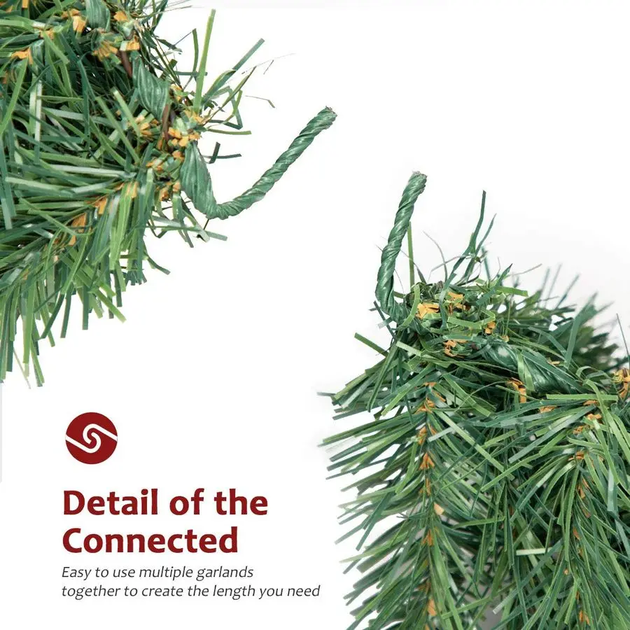 

9Ft PreLit Christmas Garland Artificial Xmas Indoor Outdoor Decoration, Garland with Battery Operated Timer for Home Stairs Fire