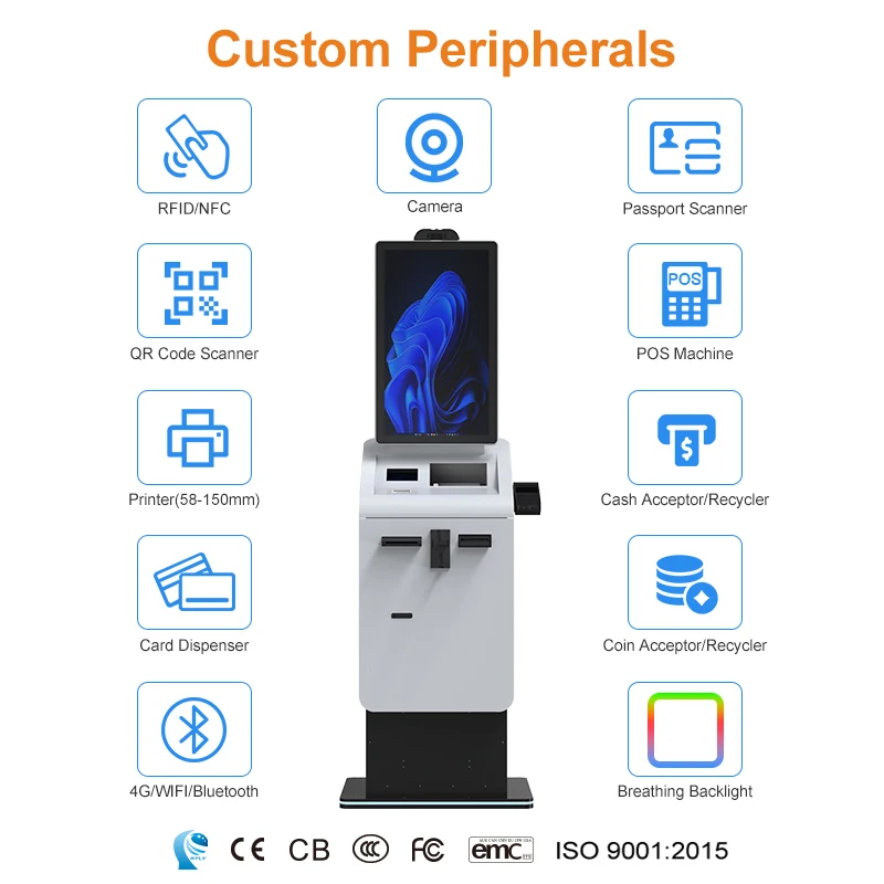 Touch screen self-service exchange machine, parking lot payment end point coins cash banknotes recycling