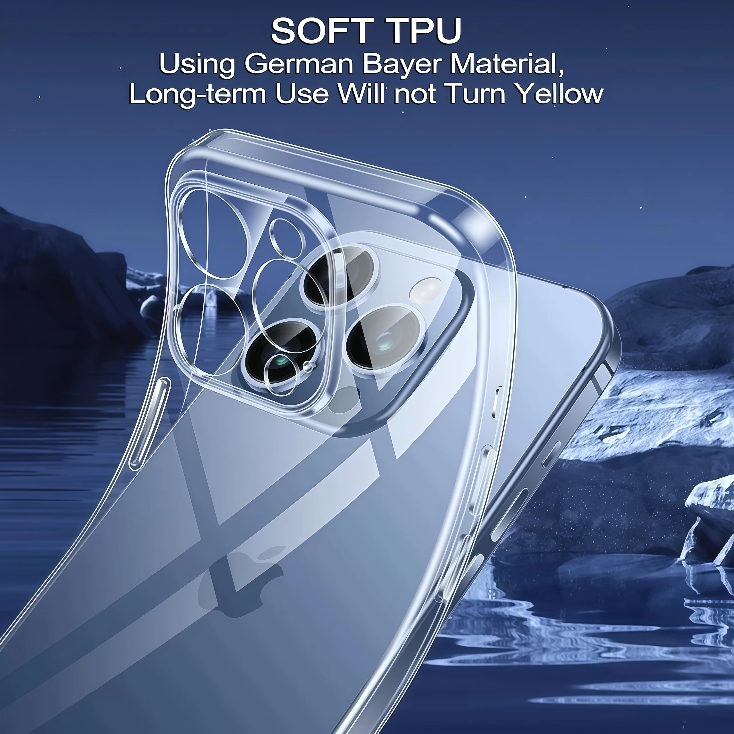 Ультратонкий прозрачный чехол из ТПУ для iPhone 17, Air 16, 15, 14 Plus, 13, 12, 11 Pro Max 16e, силиконовый защитный чехол премиум-класса