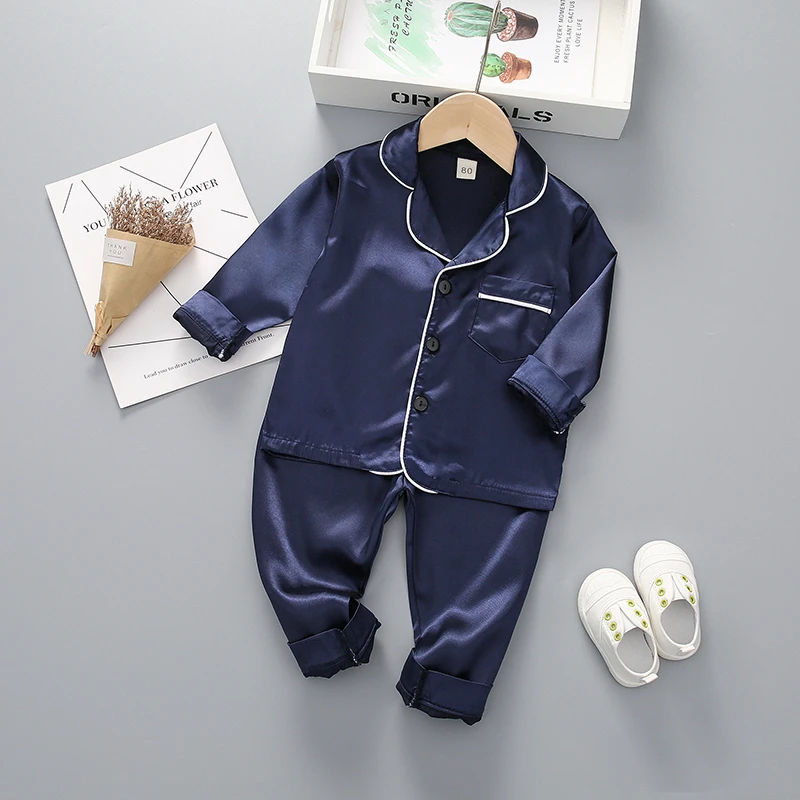 New Spring Autumn Baby Boys Clothes Set Children Pajamas Long Sleeved Shirt Pants 2Pcs/Sets Kids Girls Sleepwear Infant Costume