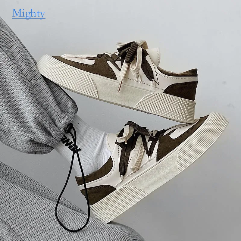 

Training Men Casual Walking Shoes Men 2024 New Style Canvas Trend Everything Daddy Low Top Thick Sole Increase Board Sneakers