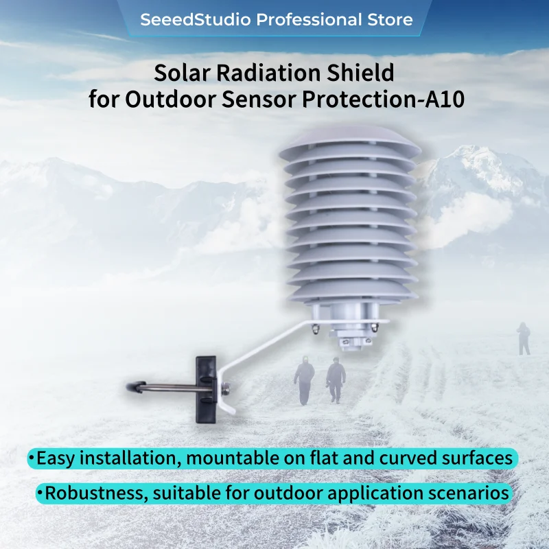 

A10 Solar Radiation Shield Protection for Outdoor Sensor Protect Louver Box with Temperature, Humidity and Gas Sensor with Mount