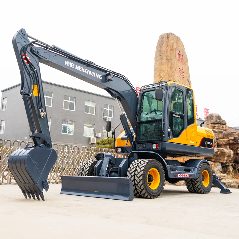 Sales Wheeled Excavator 9 Tons Heavy Machinery Equipment Diesel Backhoe Excavator Construction Trenching Support Customization